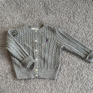 Ralph Lauren Gray Cable Knit Cardigan - 12 Mths (Never Worn)